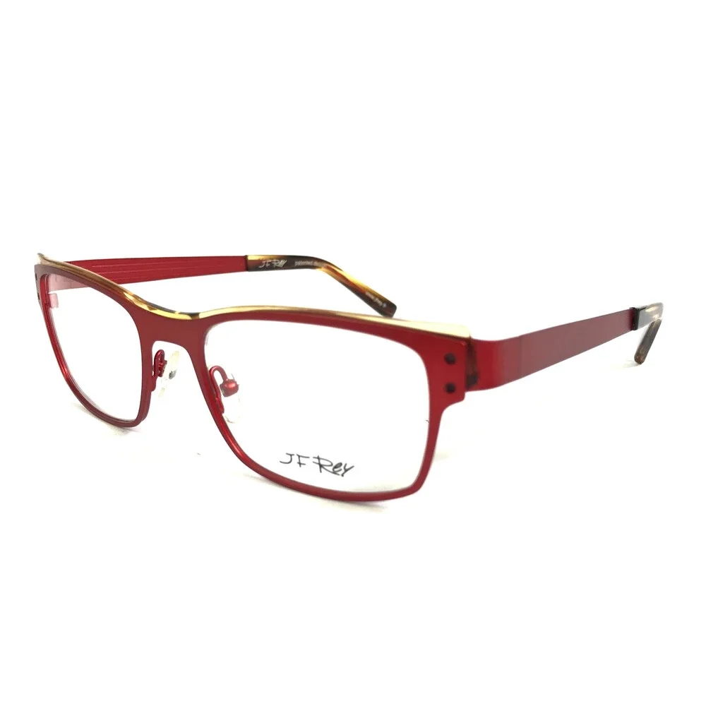 J.F. Rey Eyeglasses Frames JF2553 3090 Matte Red Brown Yellow Tortoise 52-19-140